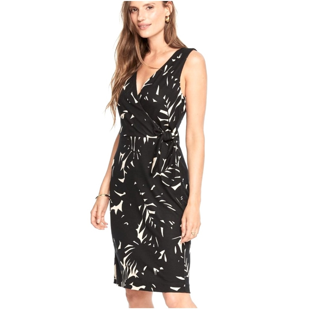 Ann Taylor Midnight Jungle side Tie Sheath Dress, M, MSRP $129